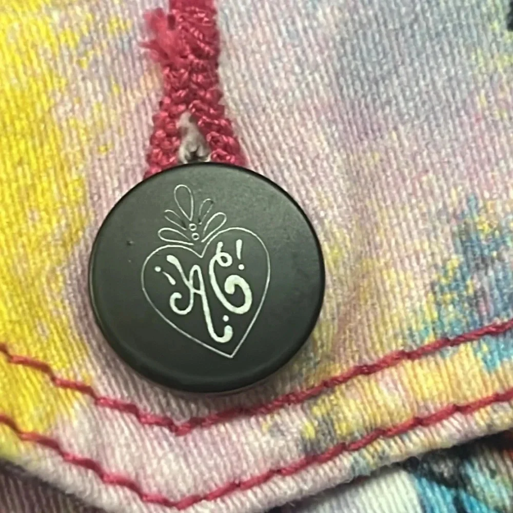 Ay Güey Jaguar & Skull Denim Jacket Artistic Colorful Size Small Edgy Streetwear - Picture 3 of 10